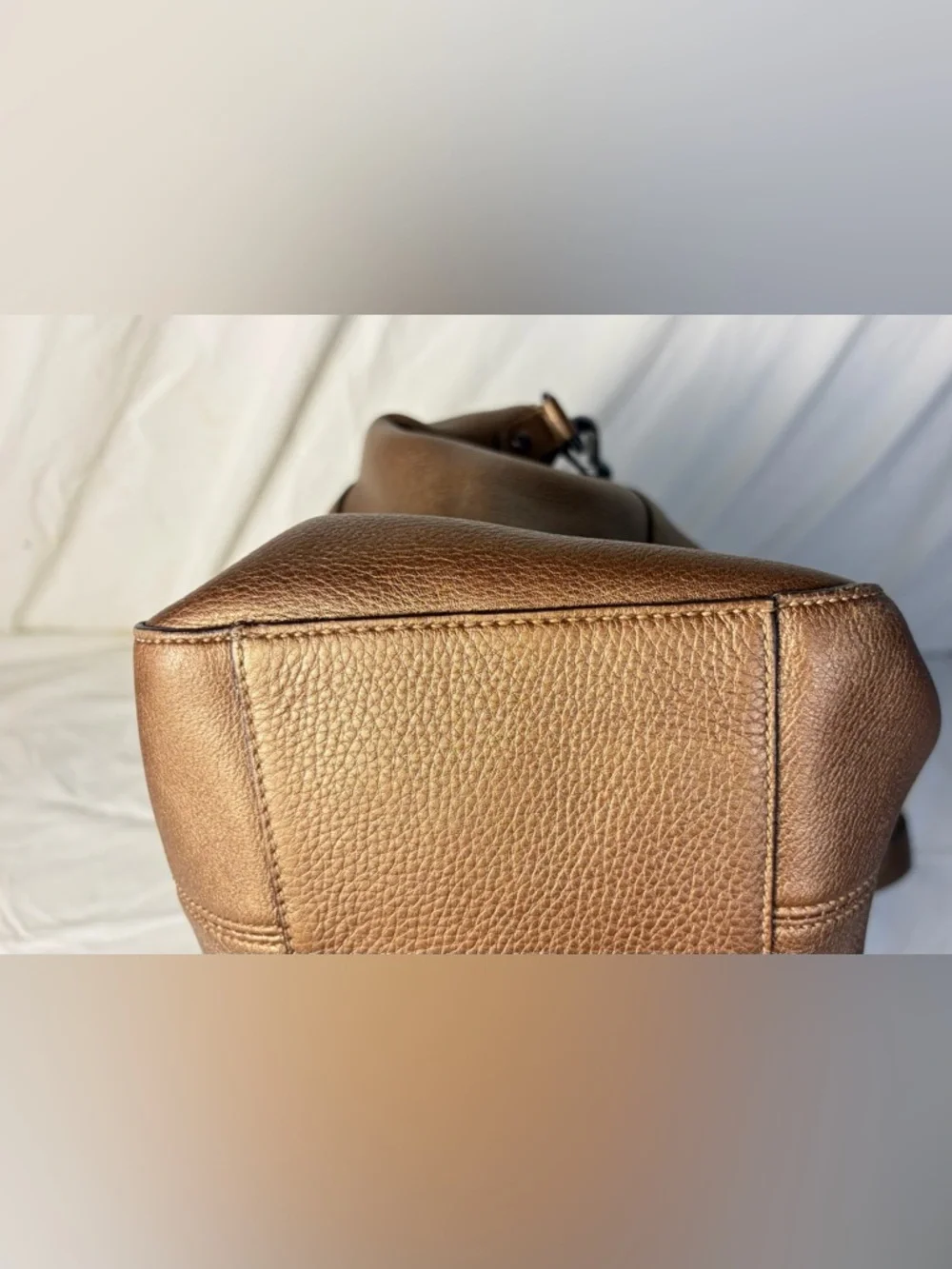 Coach Madison Satchel Metallic Bronze Leather Crossbody – Excellent Condition